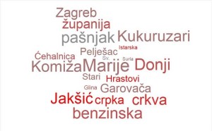 Slika prikazuje nekoliko različitih geografskih imena.